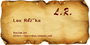 Lex Réka névjegykártya